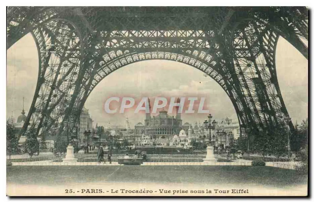 Paris - Das Trocadéro - Ansicht vom Eiffelturm aus - Vorderseite