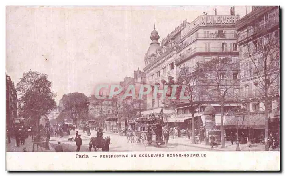 Parigi — Prospettiva del boulevard Bonne-Nouvelle — editore non visibile - Recto