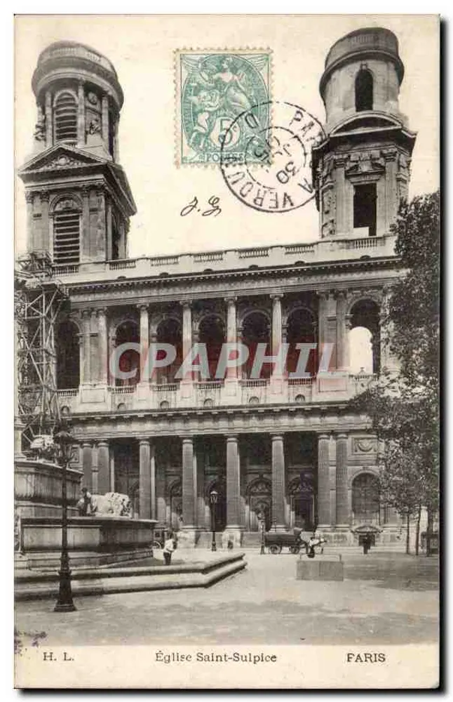 Igreja de Saint-Sulpice — Paris — H. L. - Frente