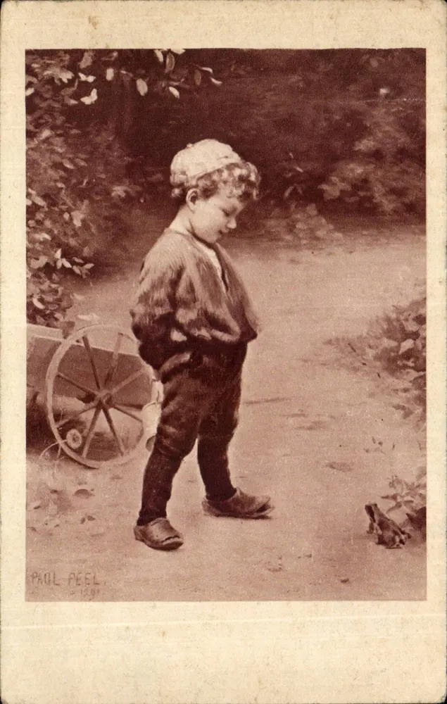 Kind, das ein Vogel betrachtet — Paul Peel — 1891 - Vorderseite