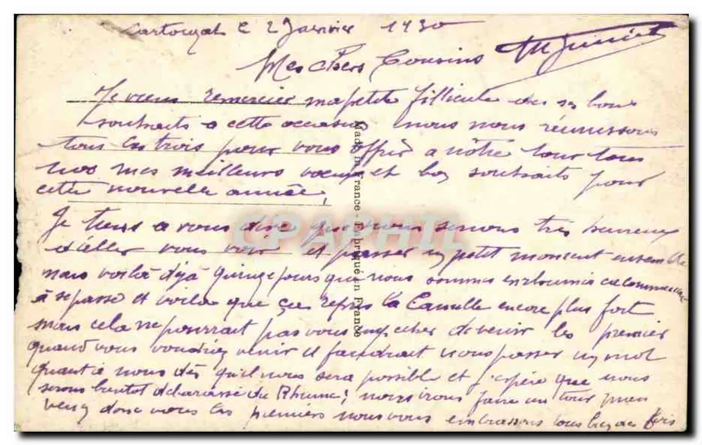 Buquê de rosas — Boa Ano — DÉDÉ PARIS 1142 - Verso