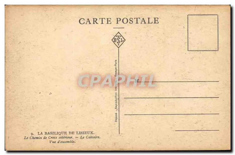 Die Basilika von Lisieux — Der äußere Weg des Kreuzes — Übersicht — Verlag BCL, Paris - Rückseite