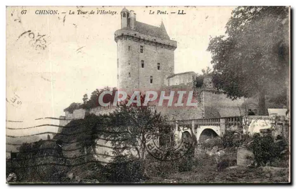 Chinon — Die Uhrenturm und Die Brücke — LL. n°67 - Vorderseite