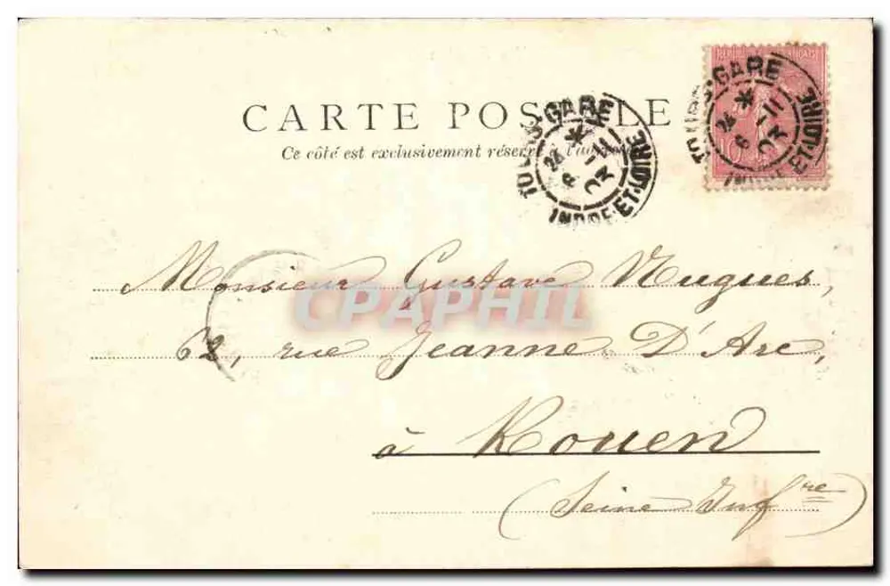 Langeais, Loire — Vista Geral — Editor Anônimo, n° 252 - Verso