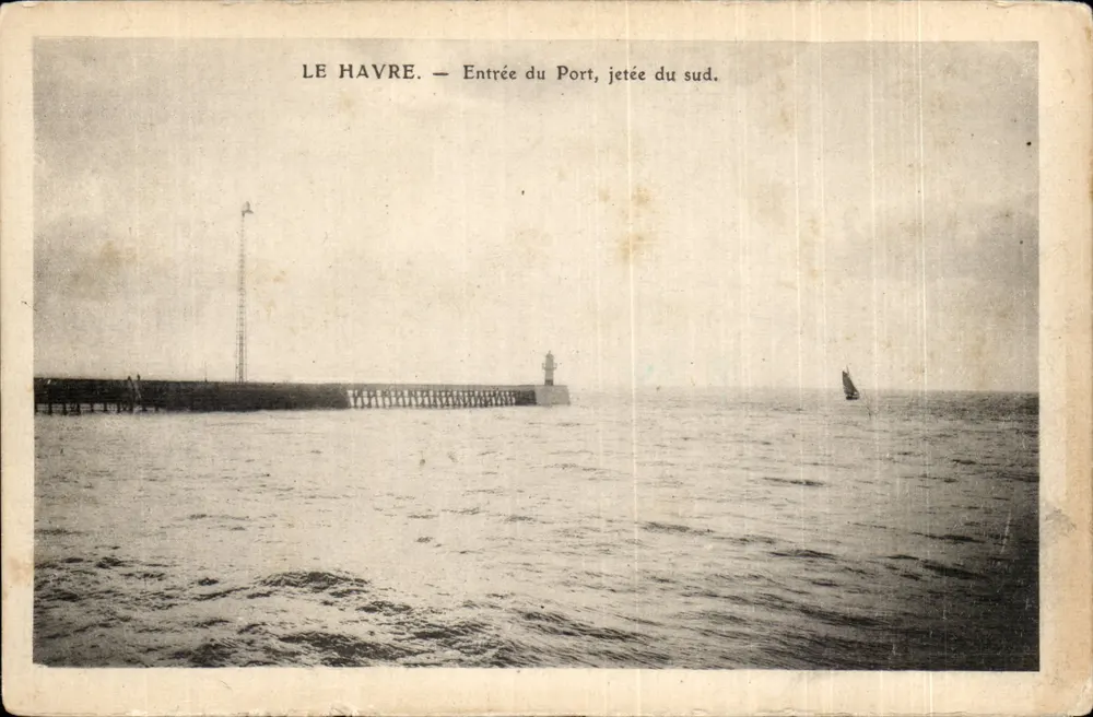 Le Havre — Eingang zum Hafen, südliche Mole. - Vorderseite