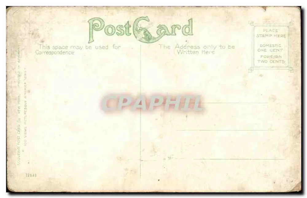 Sun-Set Noccalula Falls — Gadsden, Ala. — Souvenir Post Cards Co. New York - Verso