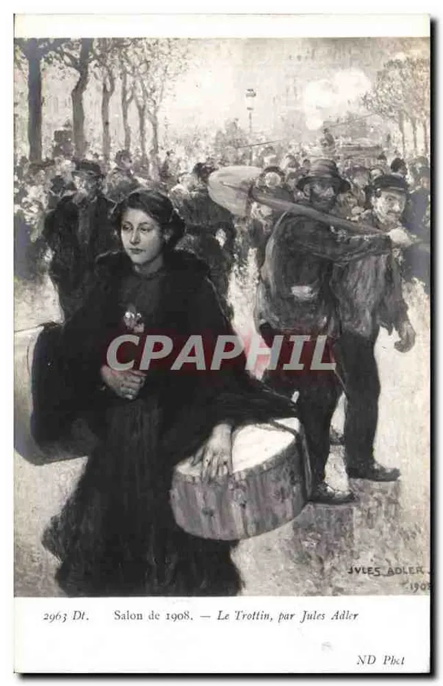 Le Trottin — Salon von 1908 — von Jules Adler - Vorderseite