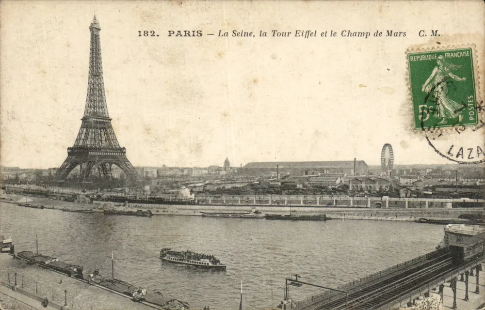Paris — Die Seine, die Eiffelturm und der Champ de Mars — C.M. n°182 - Vorderseite