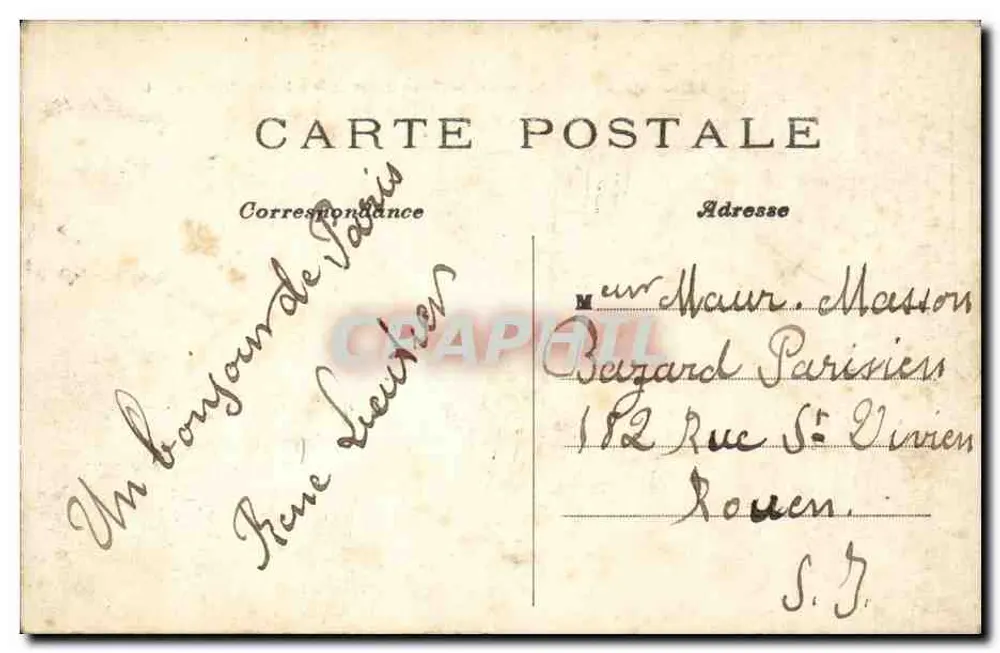 Paris — Die Seine, die Eiffelturm und der Champ de Mars — C.M. n°182 - Rückseite