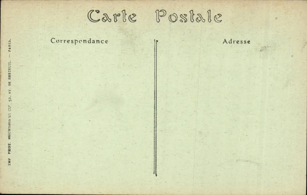 Tarjeta postal — Solo recto — Imp. Prot, París - Anverso