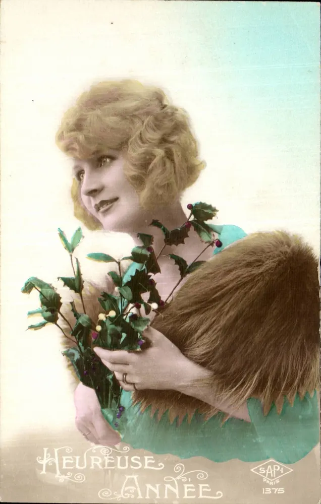 Frau mit einem Hölzchenbouquet — SAPI Paris 1375 - Vorderseite