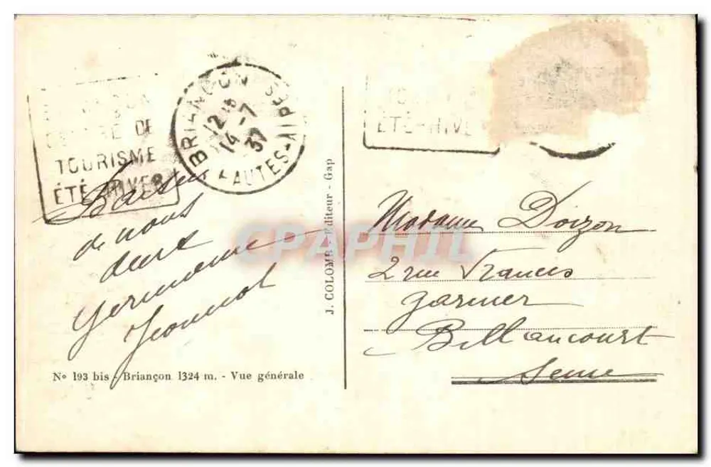 ब्रियांकॉन — सामान्य दृश्य — J. COLOME एडिटर, संख्या 193 बिस - पीछे