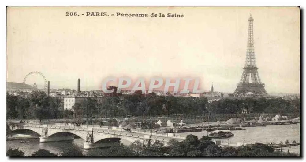 Paris - Panorama da Sena — Editor não identificado, número de série 206 - Frente