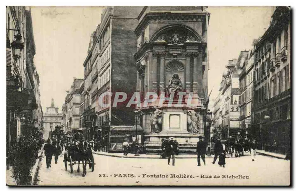 Paris - Fontäne Molière - Rue de Richelieu - Vorderseite