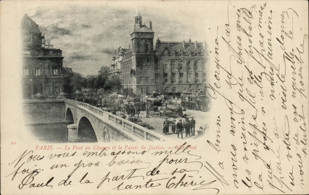 Paris — Der Pont au Change und das Palais de Justice — N.D. à bot - Vorderseite