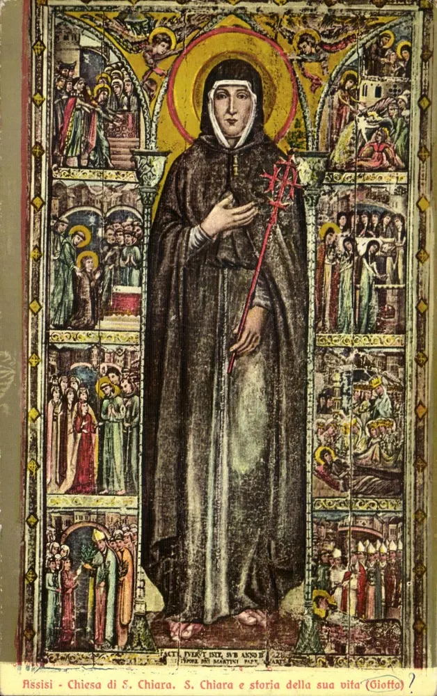 Assisi - Kirche von St. Clara. St. Clara und die Geschichte ihres Lebens (Giotto) - Vorderseite