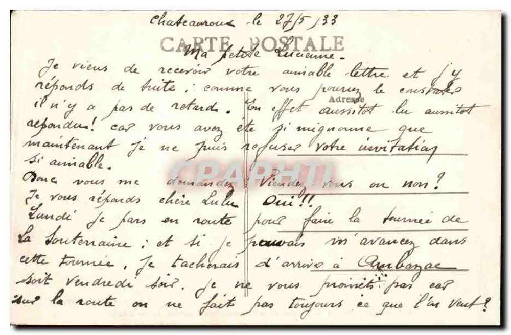 Châteauroux — Die Indre und das 9. Jahrhundert Schloss Raoul — An Bélîer - Rückseite