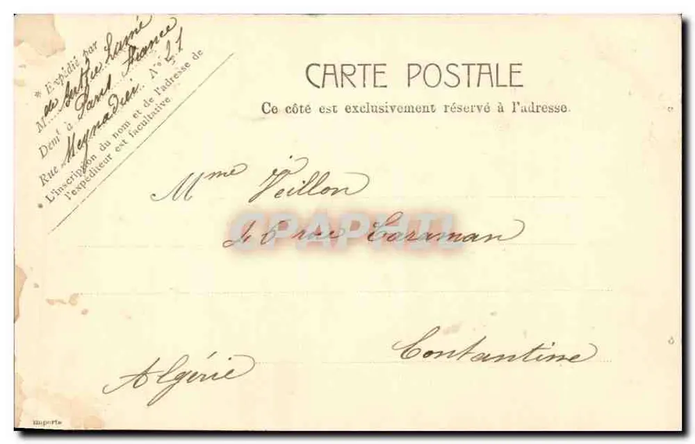 Paris - Ansicht der Rue de Rivoli mit der Saint-Jacques-Turm — Verlag V. 5091 - Rückseite
