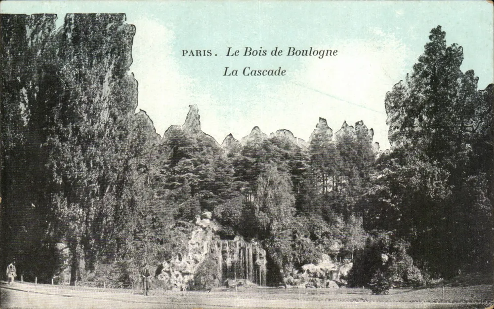 Paris. O Bois de Boulogne — A Cascata — editor não visível - Frente