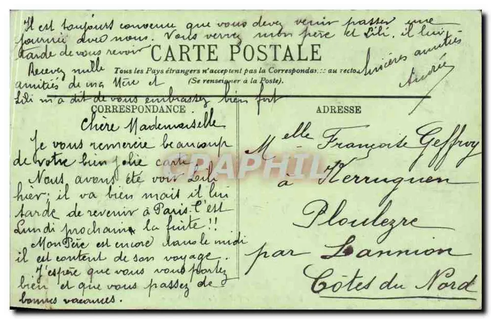 Paris — O Palácio do Luxembourg — LL. n° 1558 - Verso