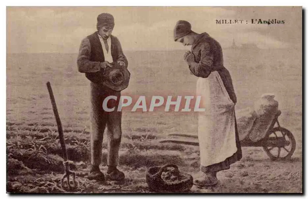 L'Angélus — reprodução da obra de Millet — editor não identificado - Frente