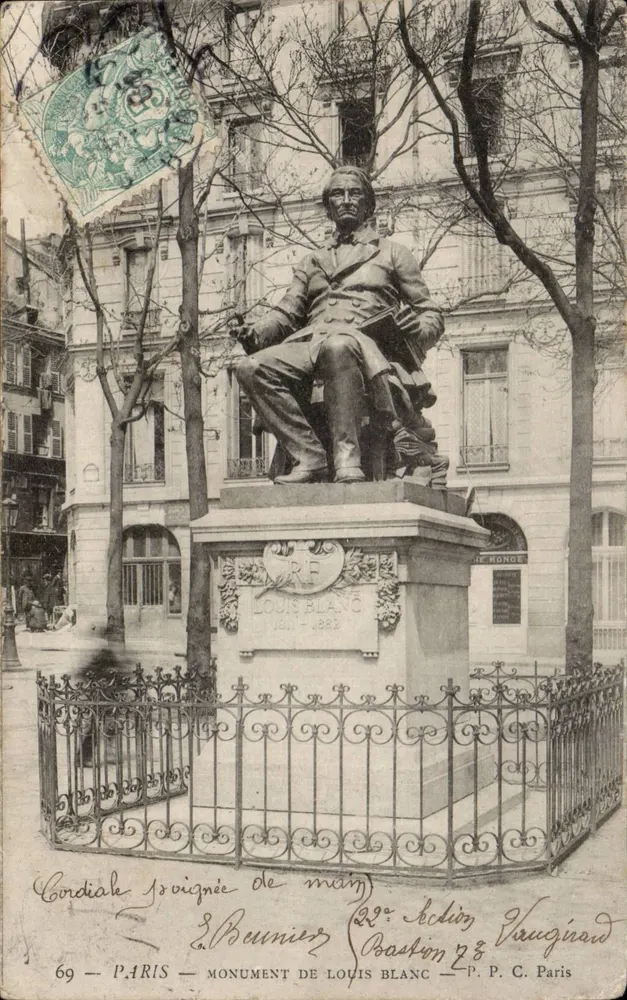 Monumento de Louis Blanc — Paris — P. P. C. Paris - Frente