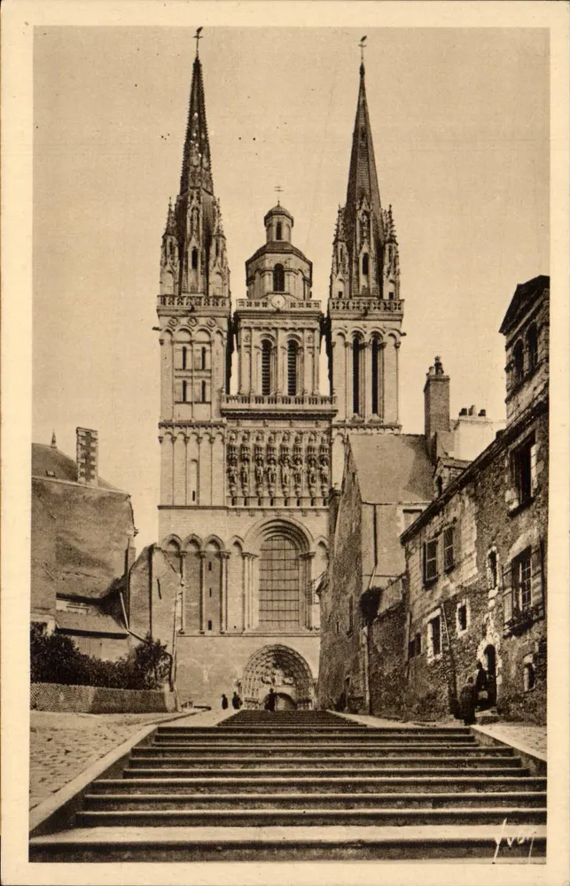 Angers (Maine-et-Loire) — Ansicht der Kathedrale und Montée Saint-Maurice — Les Éditions d'Art Martel - Vorderseite