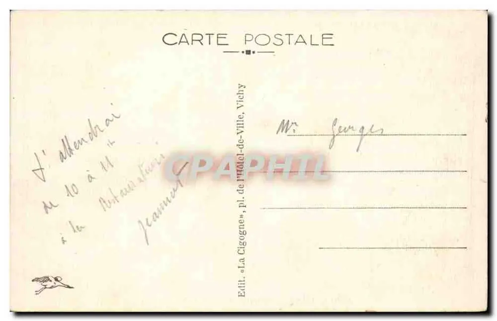 Vichy — Ein Eckbereich des Parks der Célestins — Verlag La Cigogne - Rückseite