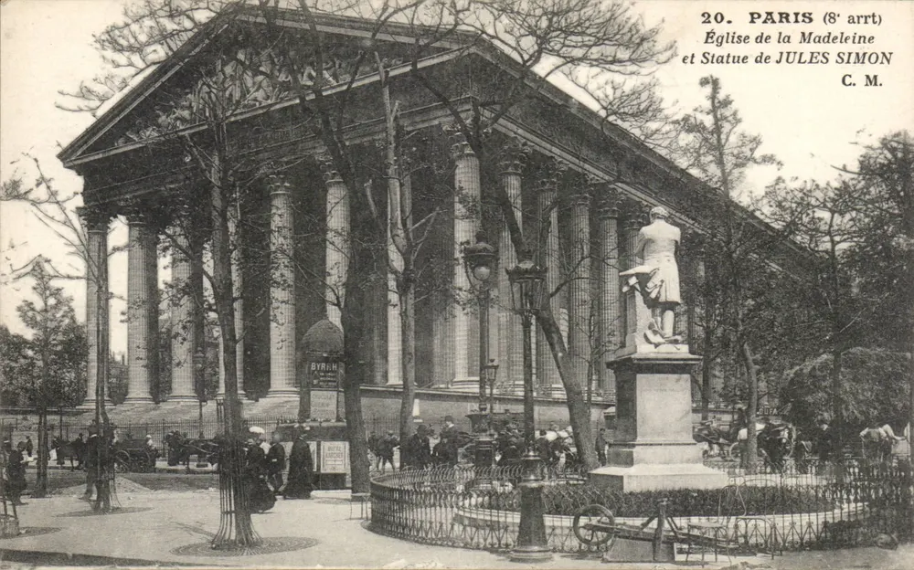 Kirche der Madeleine und Statue von Jules Simon — Paris (8. Arrondissement) — C. M. - Vorderseite