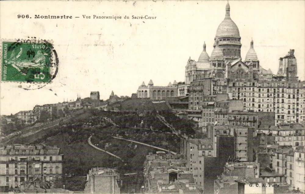 Montmartre — Panoramablick auf den Sacré-Cœur — G. C. A. Paris, n° 906 - Vorderseite