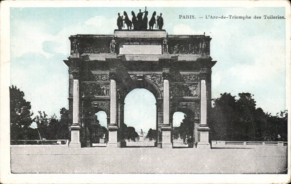 PARIS — O Arco do Triunfo das Tuileries — Editor não identificado, número de série não visível - Frente