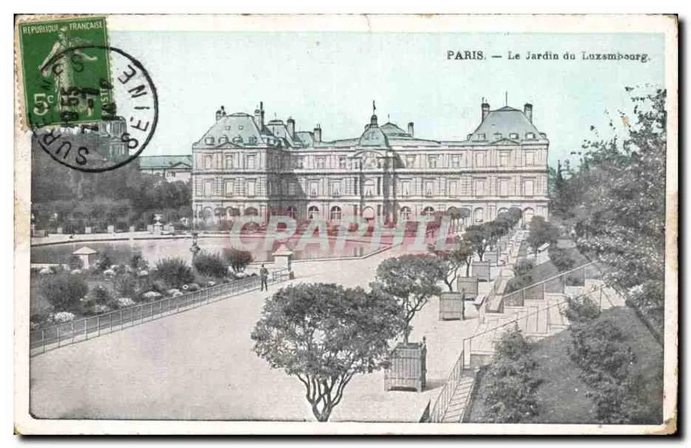 PARIS — O Jardim do Luxembourg — editor desconhecido, número de série não visível - Frente