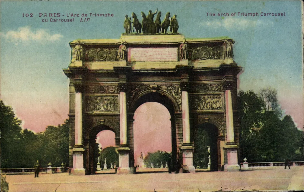 Paris - O Arco do Triunfo do Carrousel — editor LIP, n° de série 102 - Frente