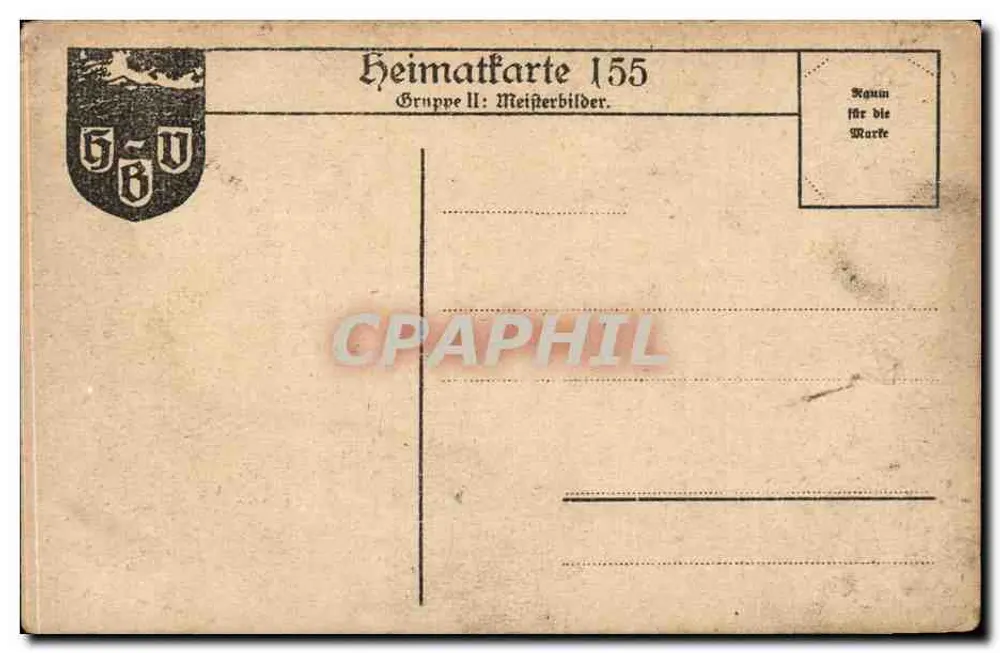 Junges Paar im Garten — Lebensszenen — F. Lemmen, Heimatkarte 155 - Rückseite