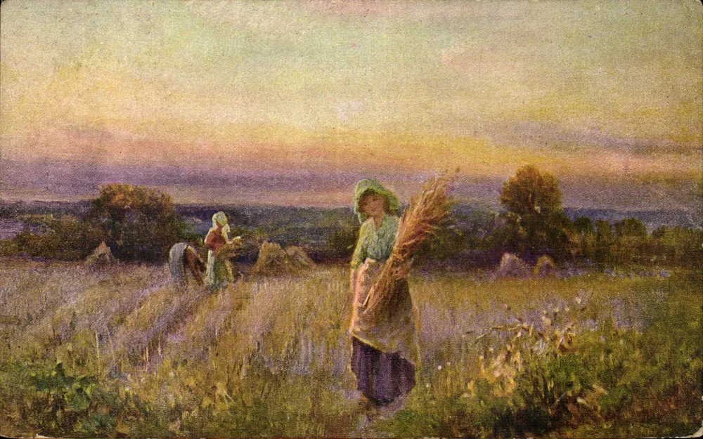 Die Erntehelferinnen — Landschaft — Edition der Schokoladenfabrik Aiguebelle - Vorderseite