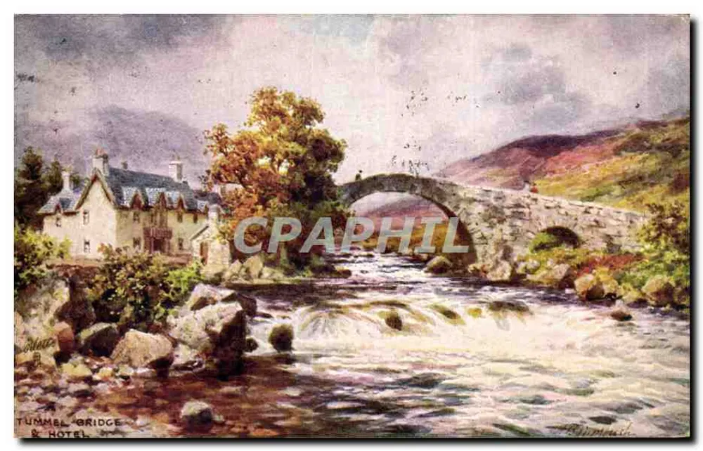 Tummel Bridge & Hotel — Tuck & Sims — britischer Verlag - Vorderseite