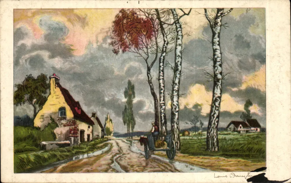 Landschaft mit Ochsenkarren — Louis Darygès — Éditions E. K. & Cie, Paris, Serie 1986 - Vorderseite