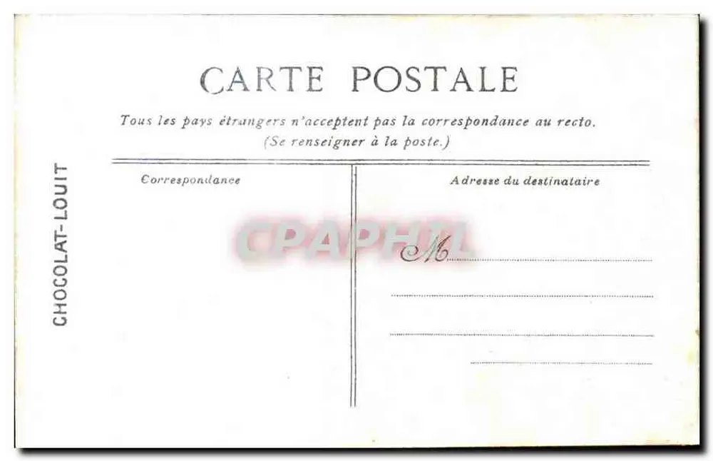 Versailles - Museum des Grand Trianon, Bett von Napoleon I — Veröffentlicht für Chocolat-Louit, Nr. 78 - Rückseite