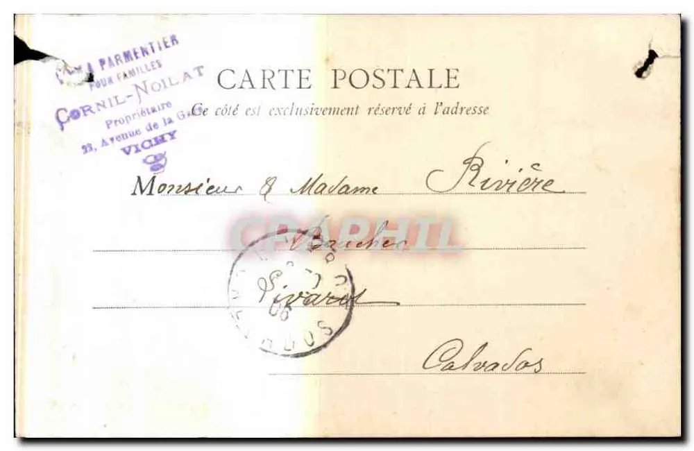 Vichy — Descanso después del vaso de agua — B. F., PARIS - Reverso