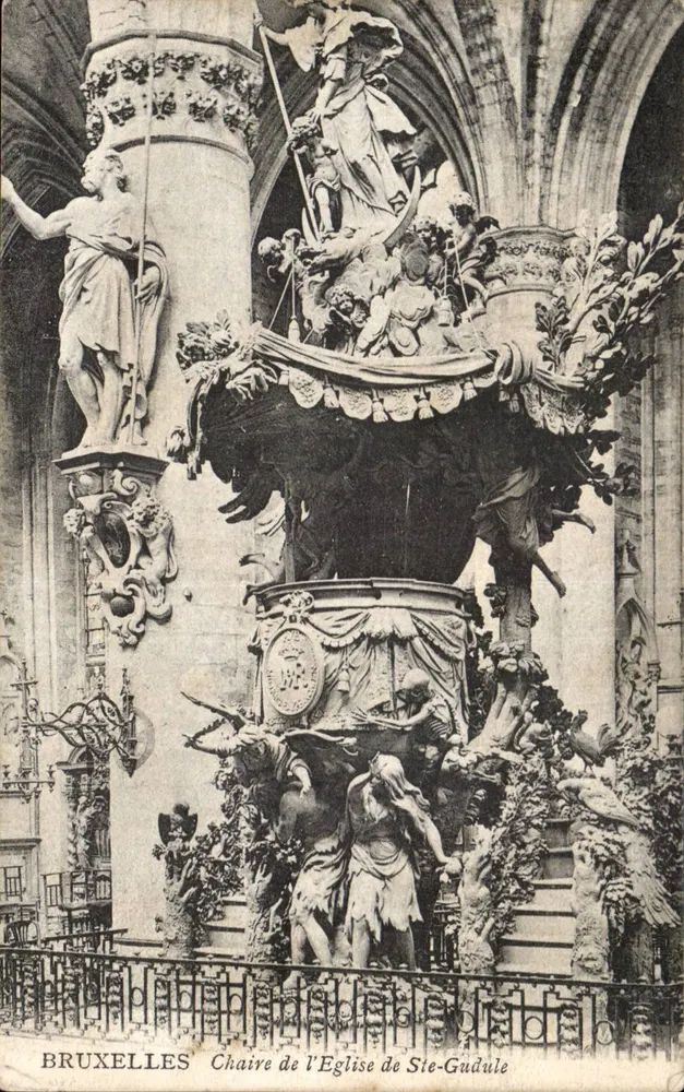 Brüssel — Stuhl der Kirche Sainte-Gudule — Verlag nicht sichtbar - Vorderseite