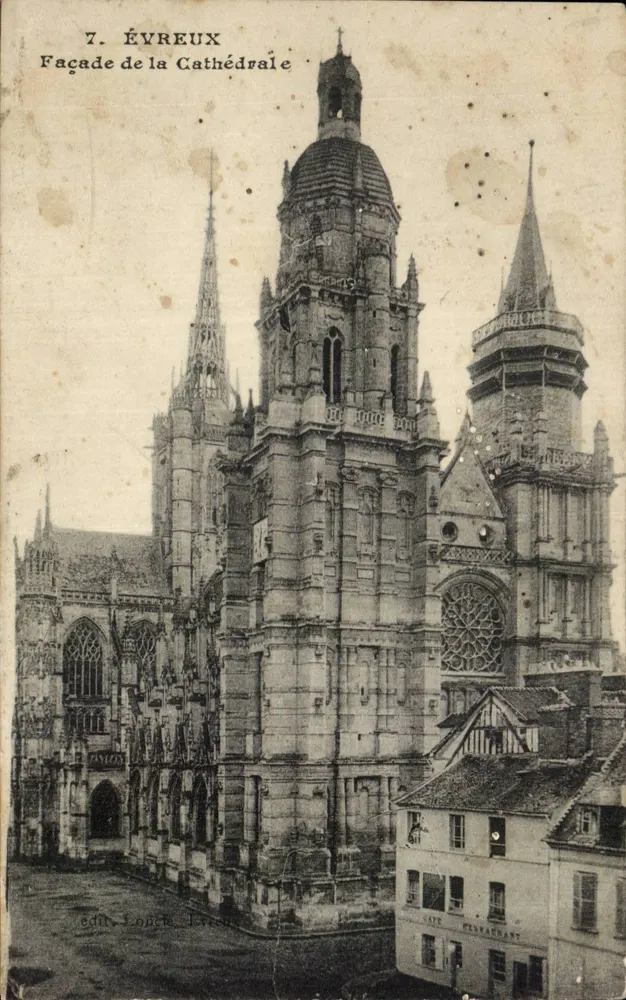 Évreux — Facha da Catedral — édit. LONDE 1907 - Frente