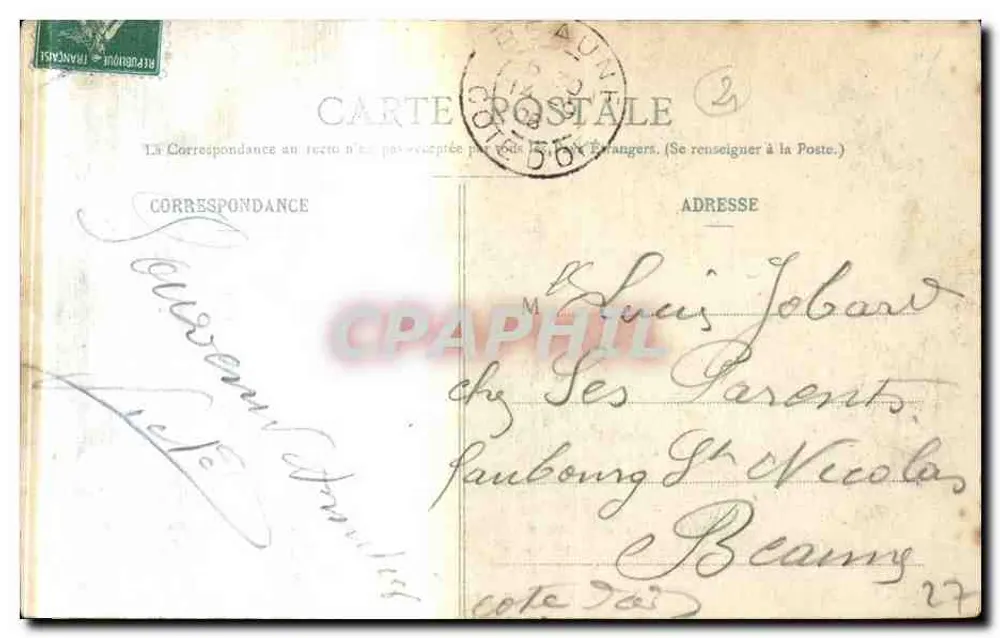 Mont-St-Jean - Cofret de Ste-Pélagie (16. Jahrhundert) - Renaissance - Imp. Daudet-Leclerc, A. Duciel, Nachfolger - Rückseite