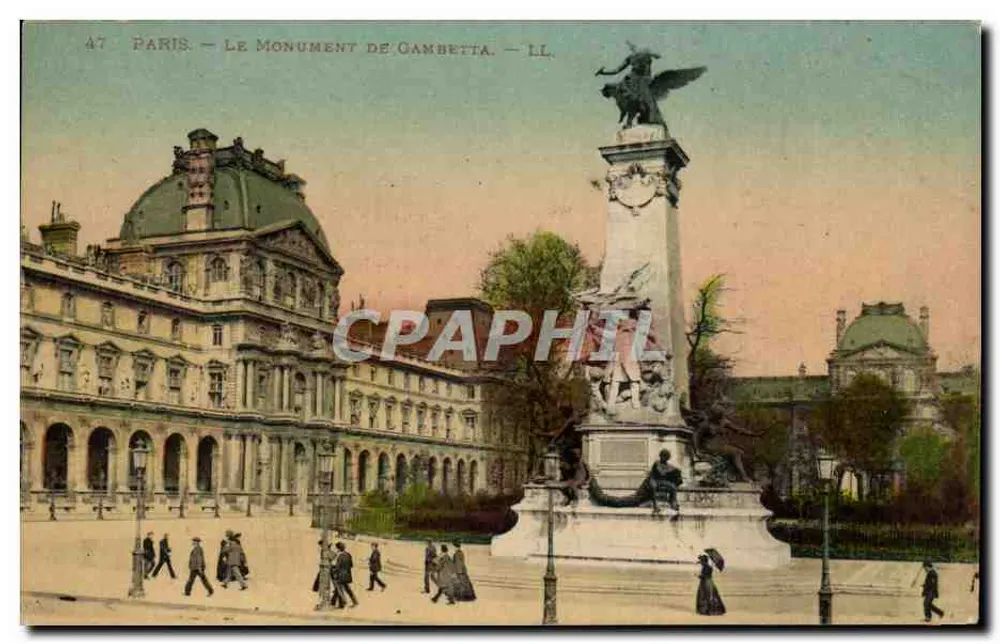 Paris — O Monumento de Gambetta — LL - Frente