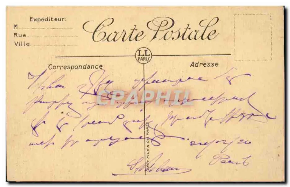 Paris — O Monumento de Gambetta — LL - Verso