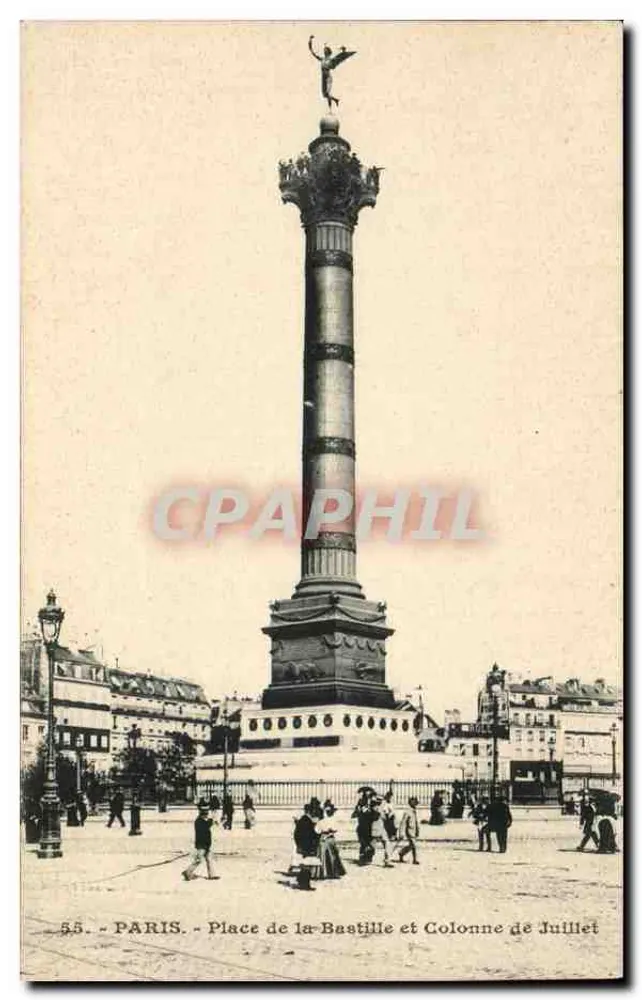 Place de la Bastille und Siegessäule — Paris — Nr. 55 - Vorderseite