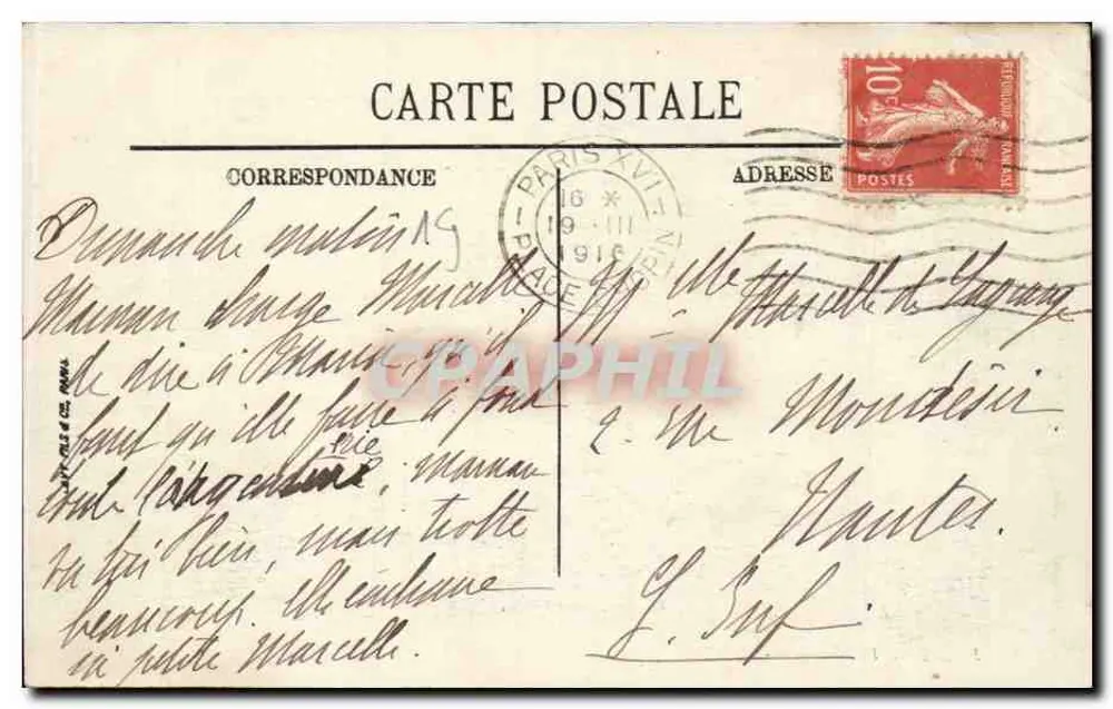 Paris — Panorama in Richtung Place de la Concorde und Seine — LL. — Verlag L. L. n° 710 - Rückseite