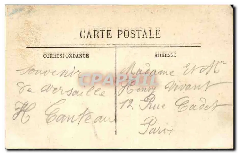Versailles — Der Bassin de Neptune — Die Großen Gärten — Verleger nicht sichtbar, Nr. 456 - Rückseite