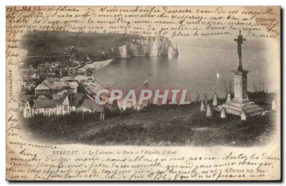 Étretat — Der Calvary, die Pforte und die Aiguille d'Aval — Collection ND Phot. - Vorderseite