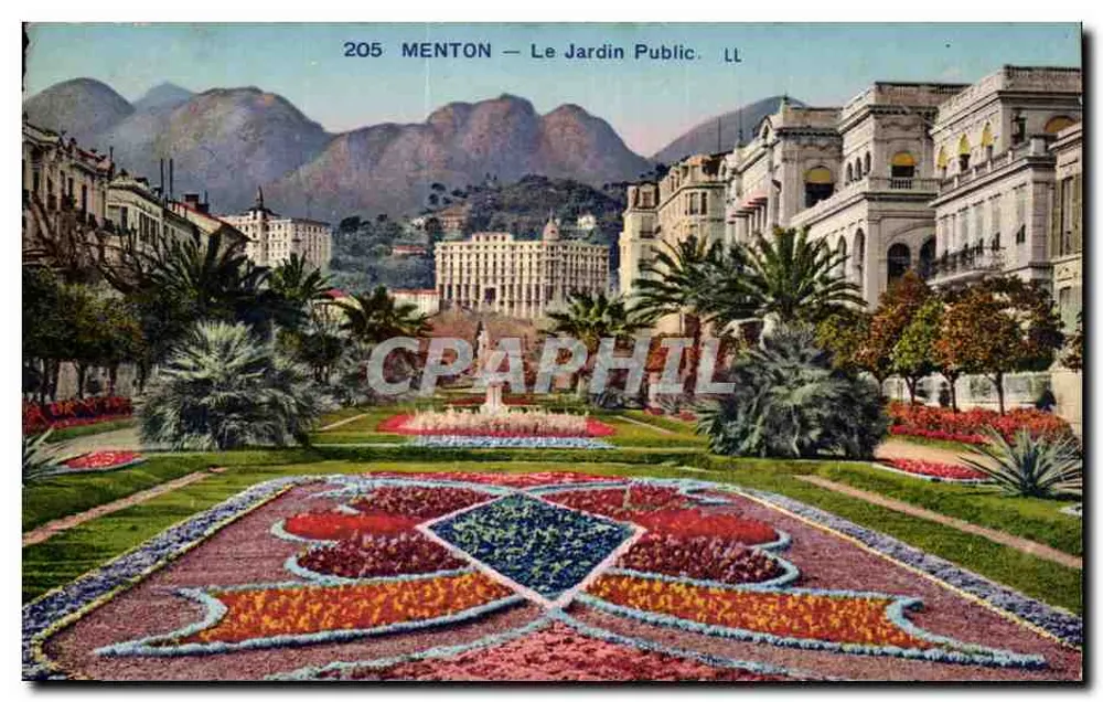 Menton — O Jardim Público — LL, n° 205 - Frente