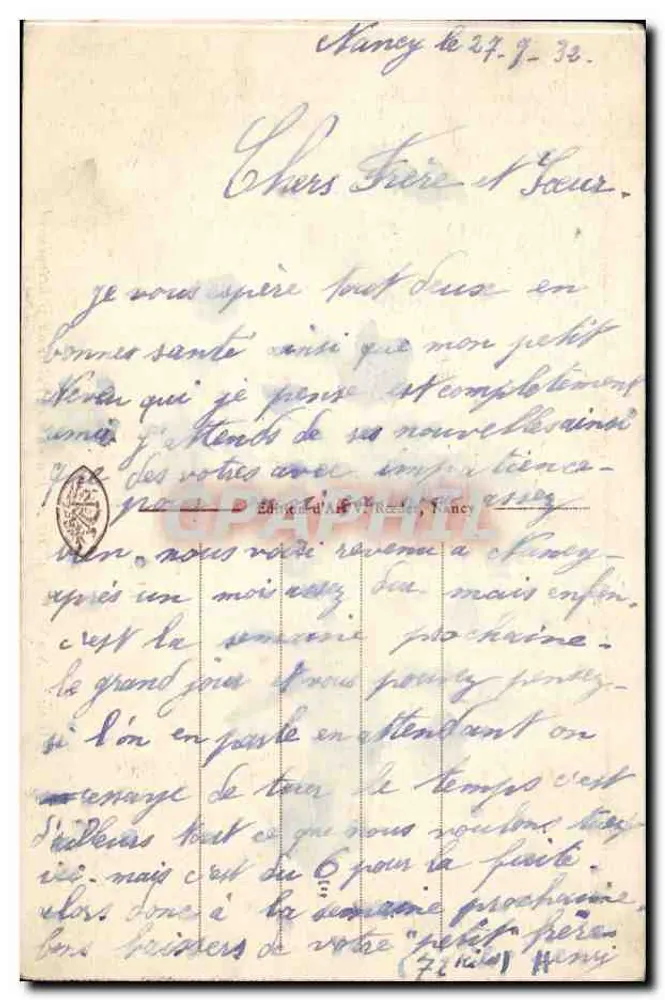 NANCY - L'Arco della Trionfale e Palazzo del Governo — editore Libreria, n° 216bis - Verso